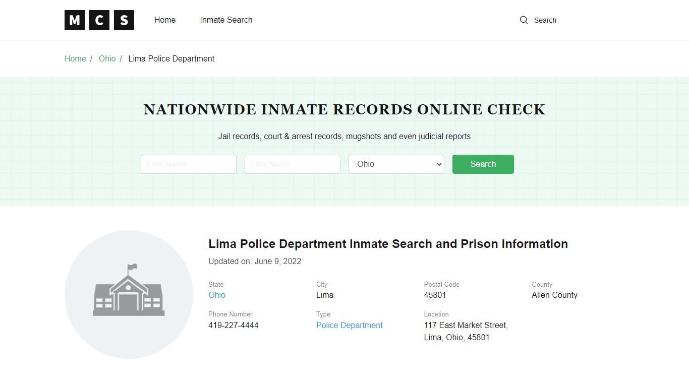 Lima, OH Police and Jail Records - madisoncounty-sheriff.com