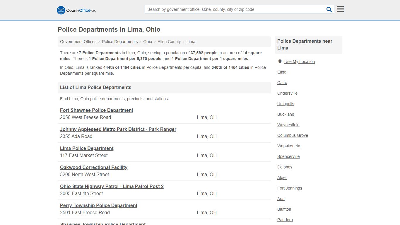 Police Departments - Lima, OH (Arrest Records & Police Logs)