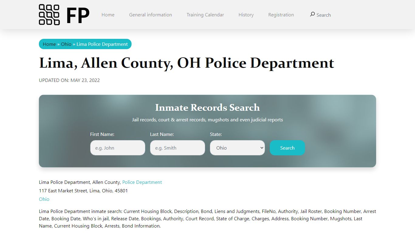 Lima, OH Police - City Jail Inmates, Arrests